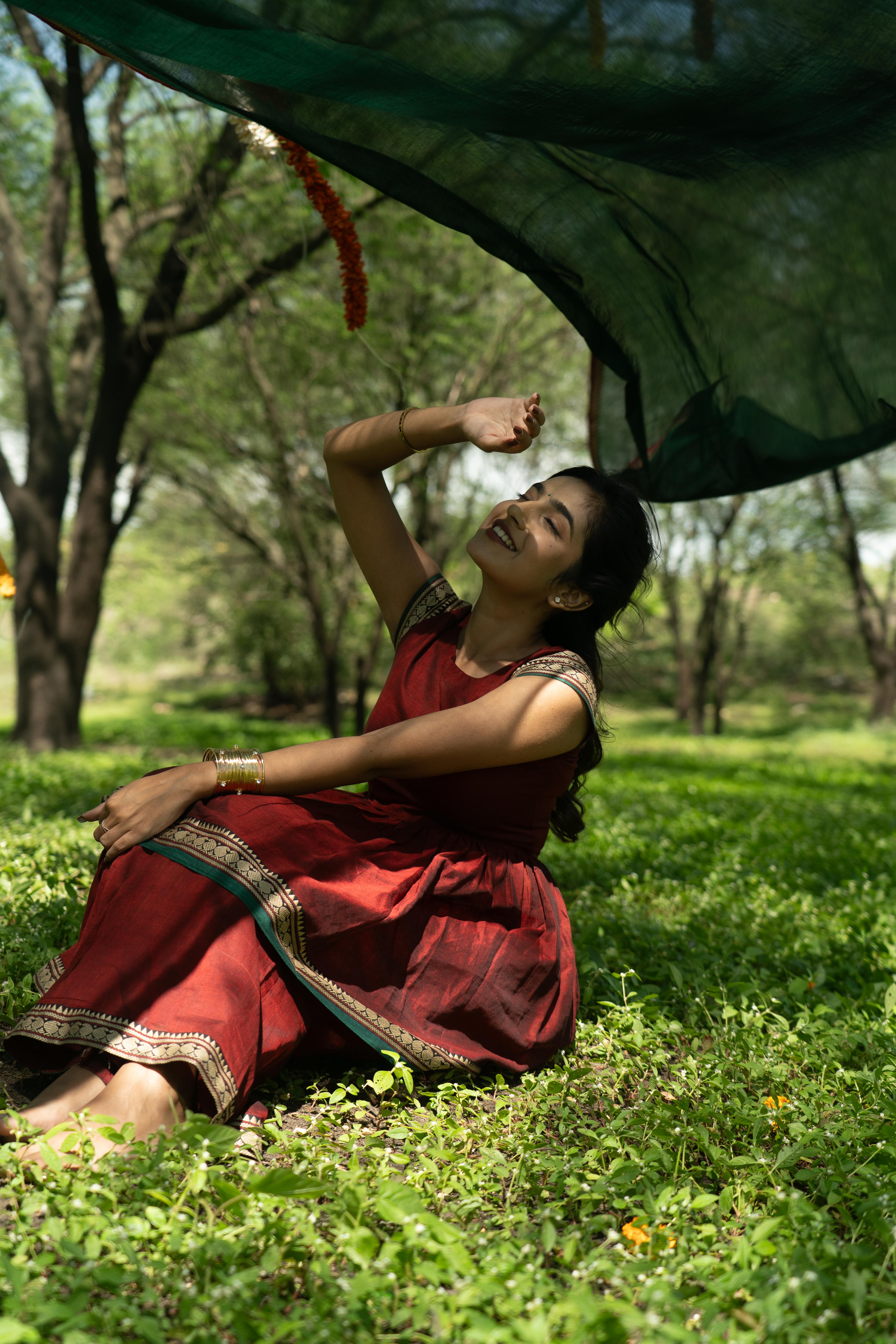 Maroon Sharara Set (Green Dupatta Only)